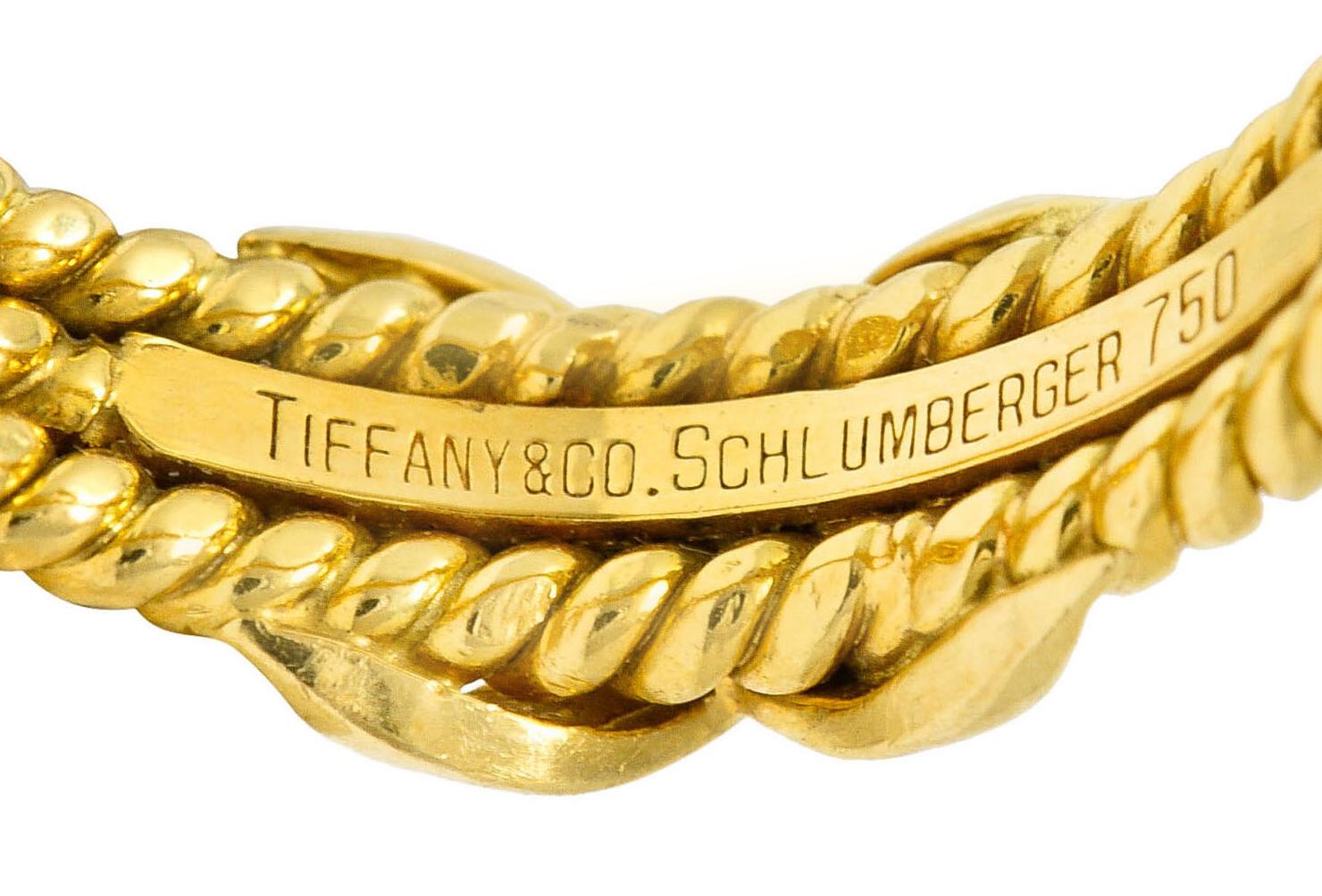 Schlumberger Tiffany & Co. Vintage 18 Karat Gold Twisted Rope X Band Ring In Excellent Condition In Philadelphia, PA