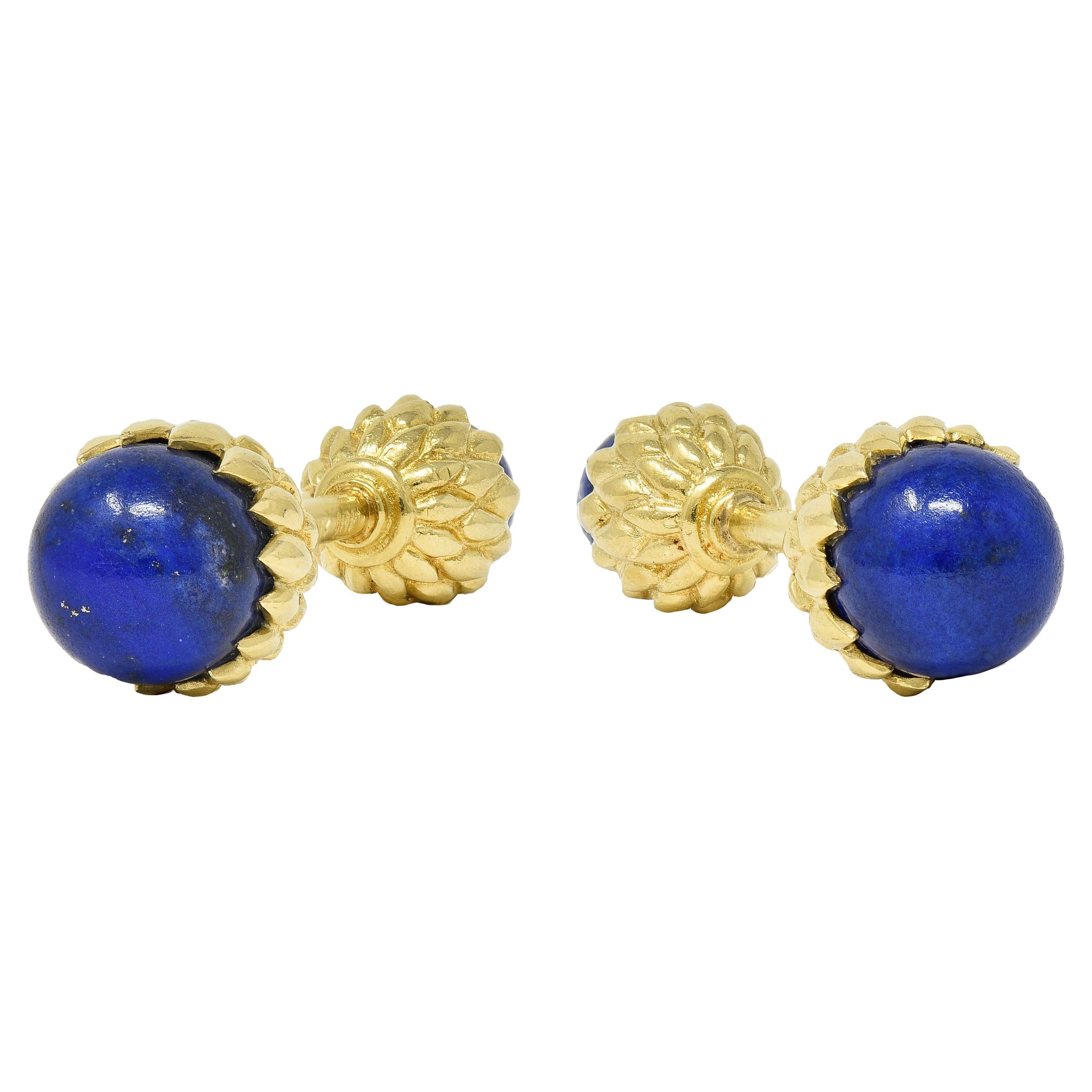 Tiffany 14k Gold  Lapis Lazuli Cufflinks