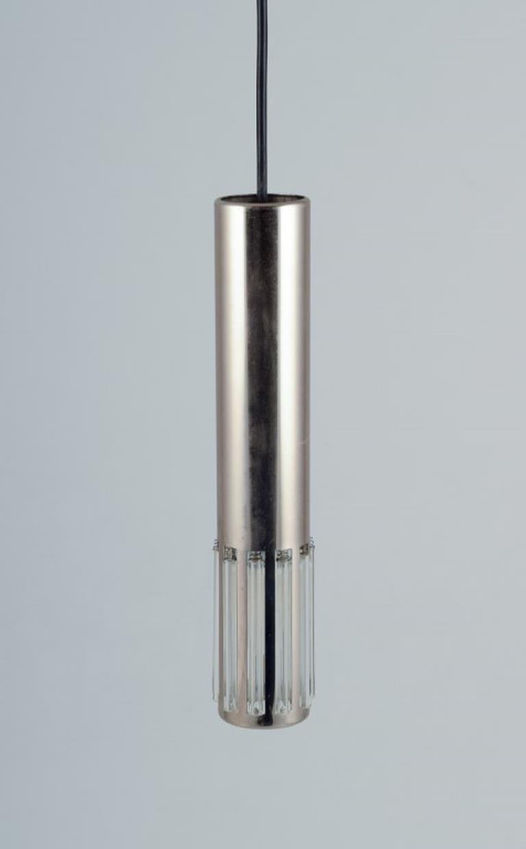 Schmahl & Schulz. Coppia di pendenti da soffitto in acciaio inox e vetro acrilico In condizioni buone in vendita a København, Copenhagen