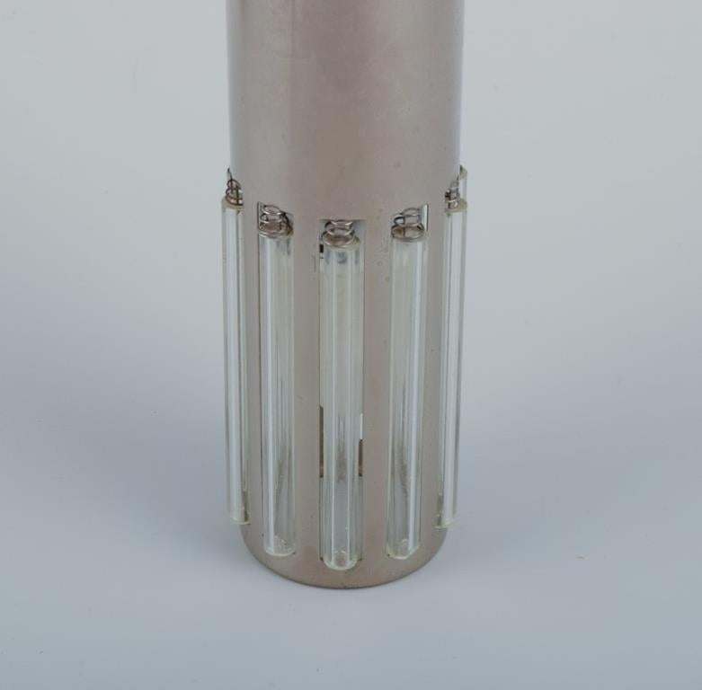 Schmahl & Schulz. Paire de suspensions de plafond en acier inoxydable et verre acrylique en vente 1