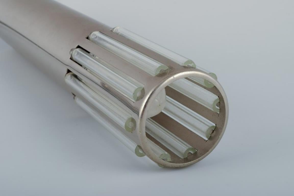 Schmahl & Schulz. Coppia di pendenti da soffitto in acciaio inox e vetro acrilico in vendita 2
