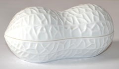 Schmid Design Blanc Céramique Cacahuète Boîte décorative pour bibelots, souvenirs, boîtes à bijoux