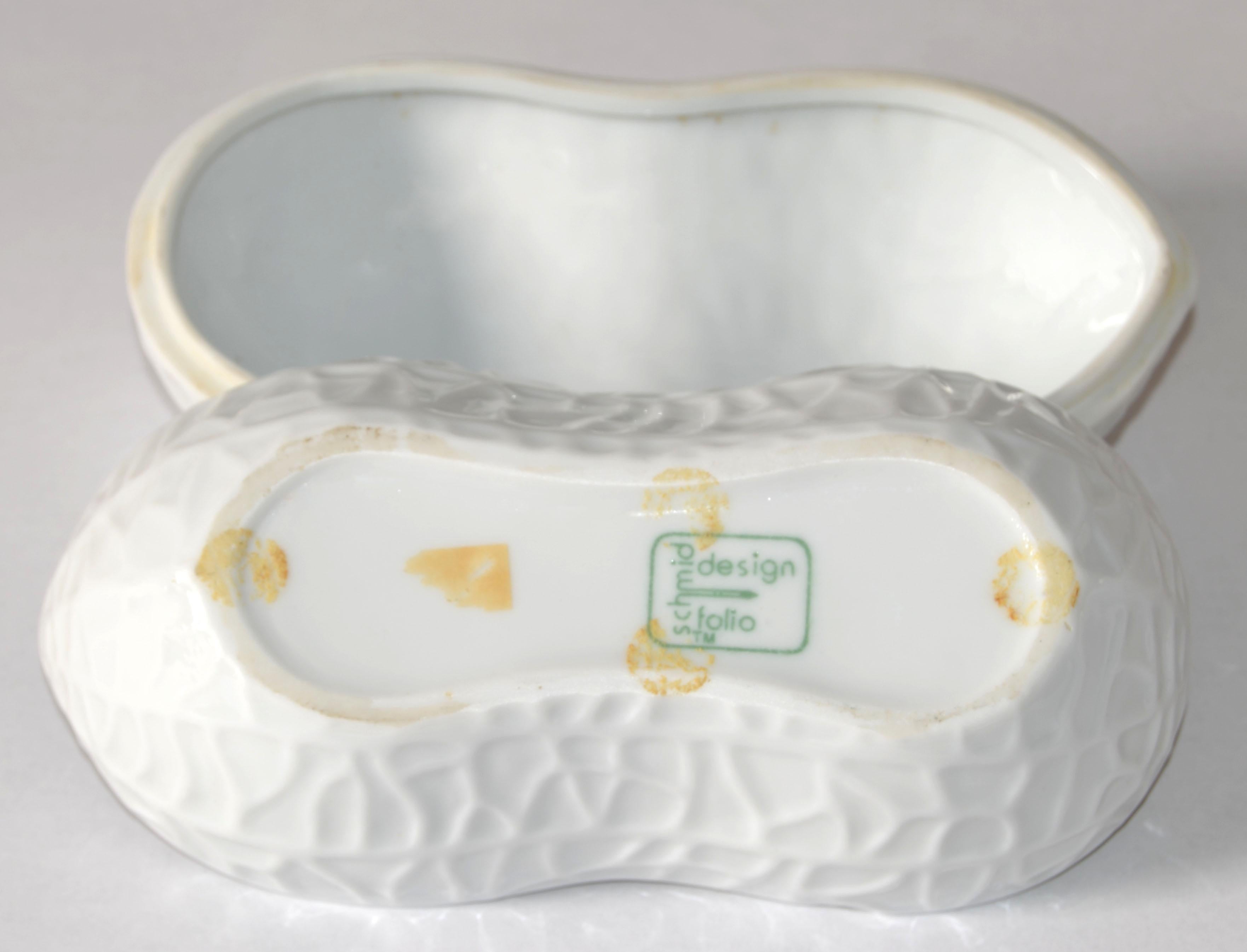 Schmid Design Caja decorativa de cerámica blanca para baratijas de cacahuete, recuerdo, joyero Cerámico en venta