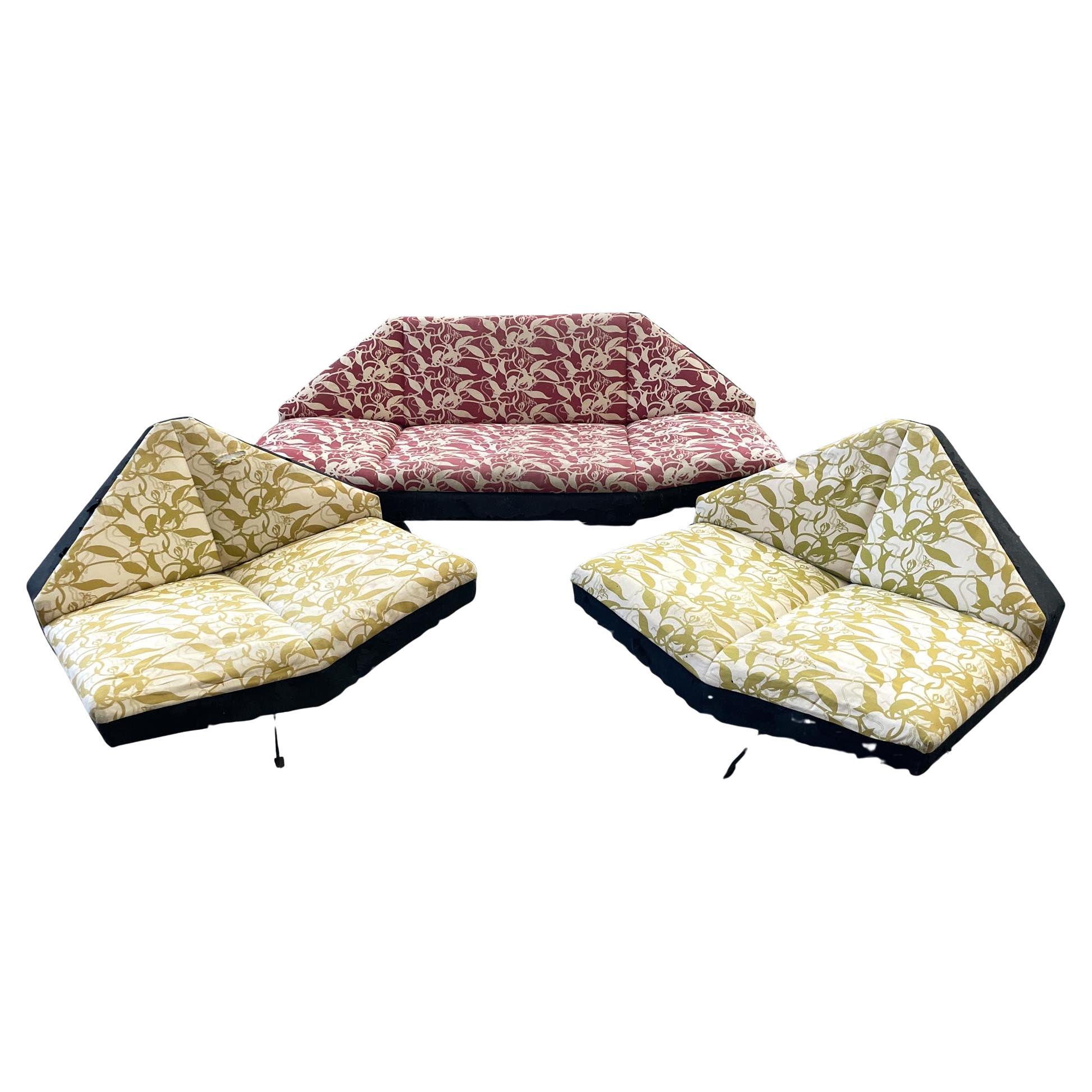 SCHMIEDER – “Brasilia” Seating Set: Sofa and Pair of Armchairs, Sweden, 1960