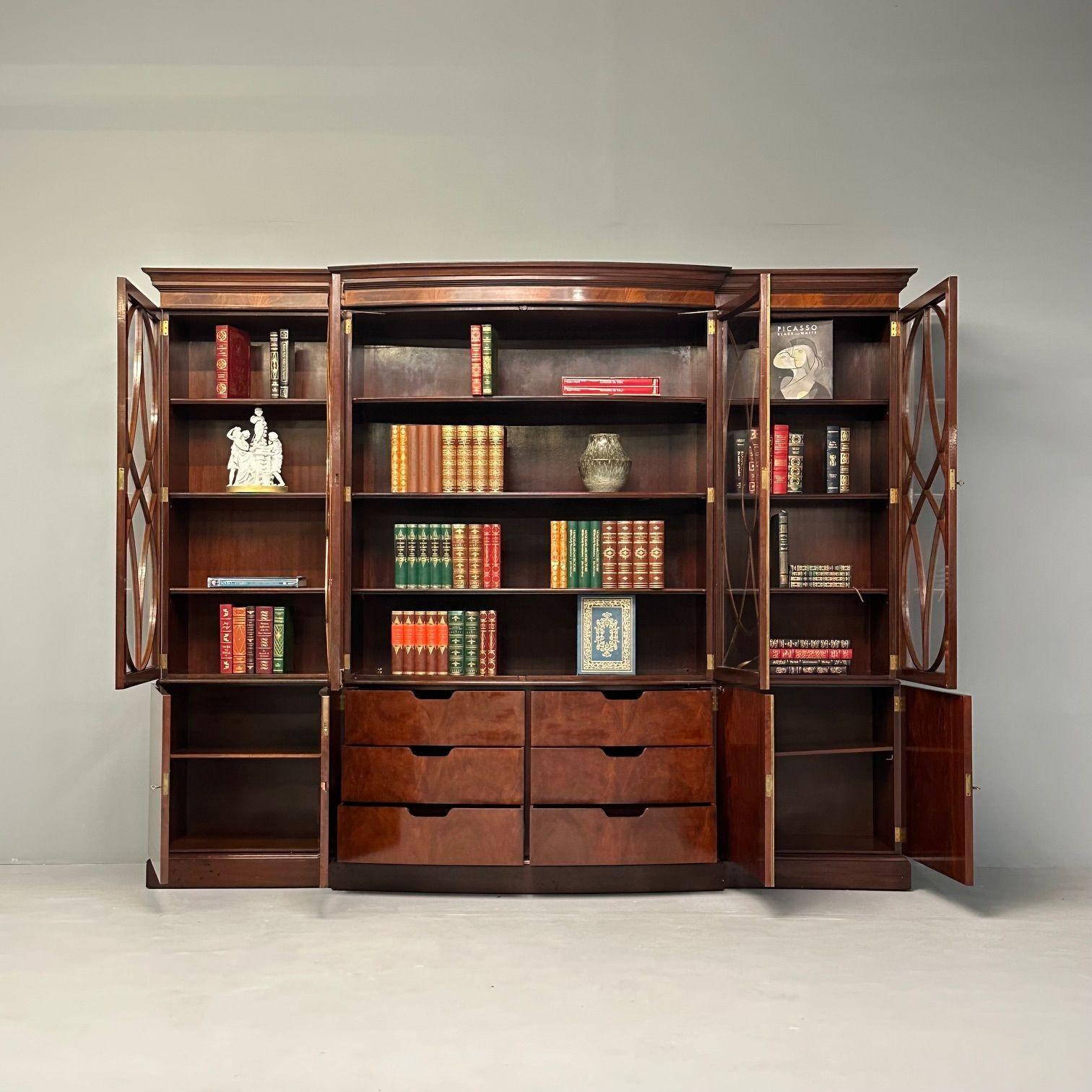 XX secolo Schmieg & Kotzian, Georgiano, Libreria o vetrina, Mogano, Legno di raso, anni '20 in vendita