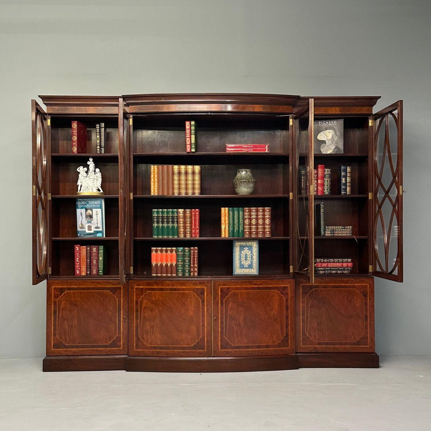 Vetro Schmieg & Kotzian, Georgiano, Libreria o vetrina, Mogano, Legno di raso, anni '20 in vendita