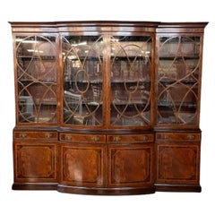 Antique Schmieg & Kotzian, Georgian, Breakfront or Bookcase, Mahogany, Satinwood, 1920s