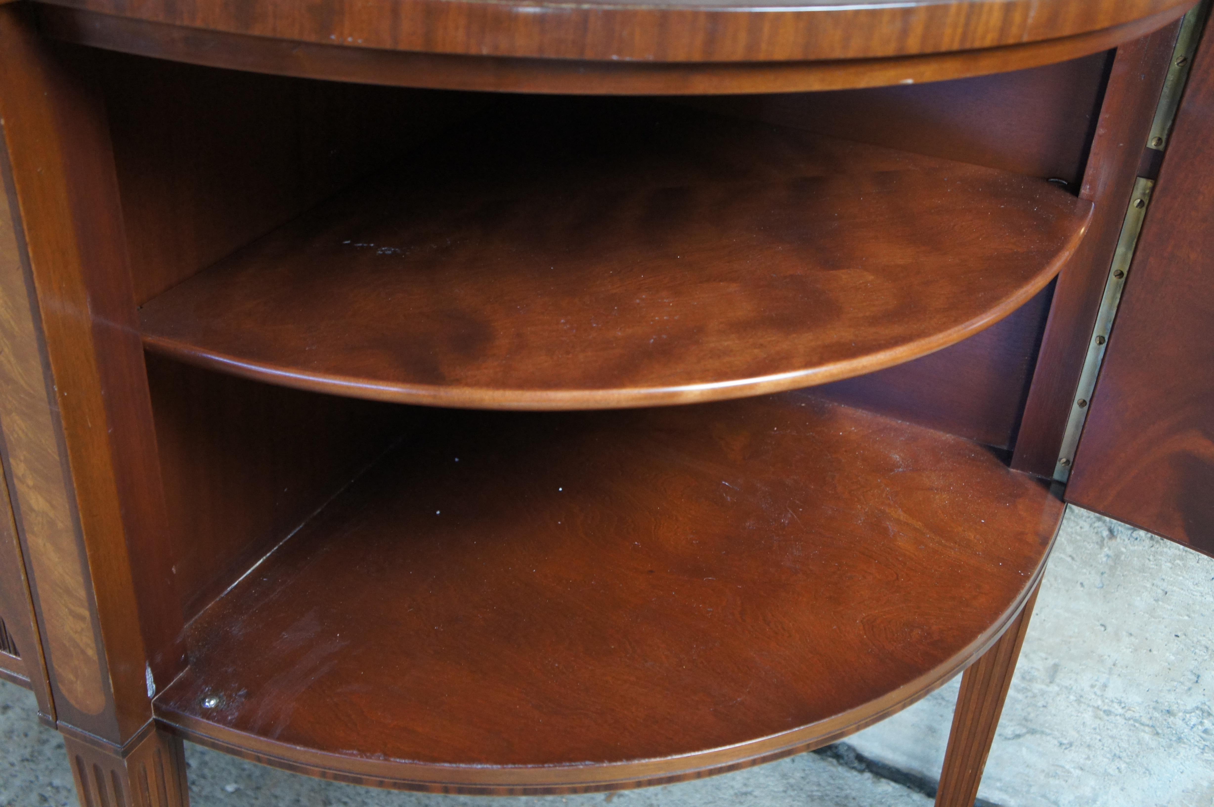 Schmieg & Kotzian Hepplewhite Style Demilune Flame Mahogany Buffet Sideboard 72