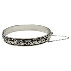 Schmit and Staub 1930s Silver Vintage Floral Bangle