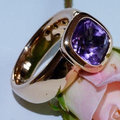 Schmuckzicke Designer AAA+ Amethyst Ring 750 Rose Gold 3 ct Valenza bella Italia