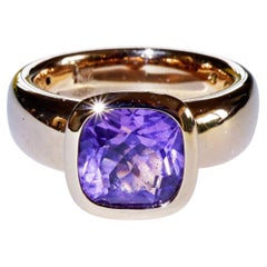 Schmuckzicke Designer AAA+ Amethyst Ring 750 Rose Gold 3 ct Valenza bella Italia