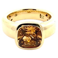 Schmuckzicke Designer AAA+ Citrin Ring 750 Yellow Gold made in Valenza 2.80 ct