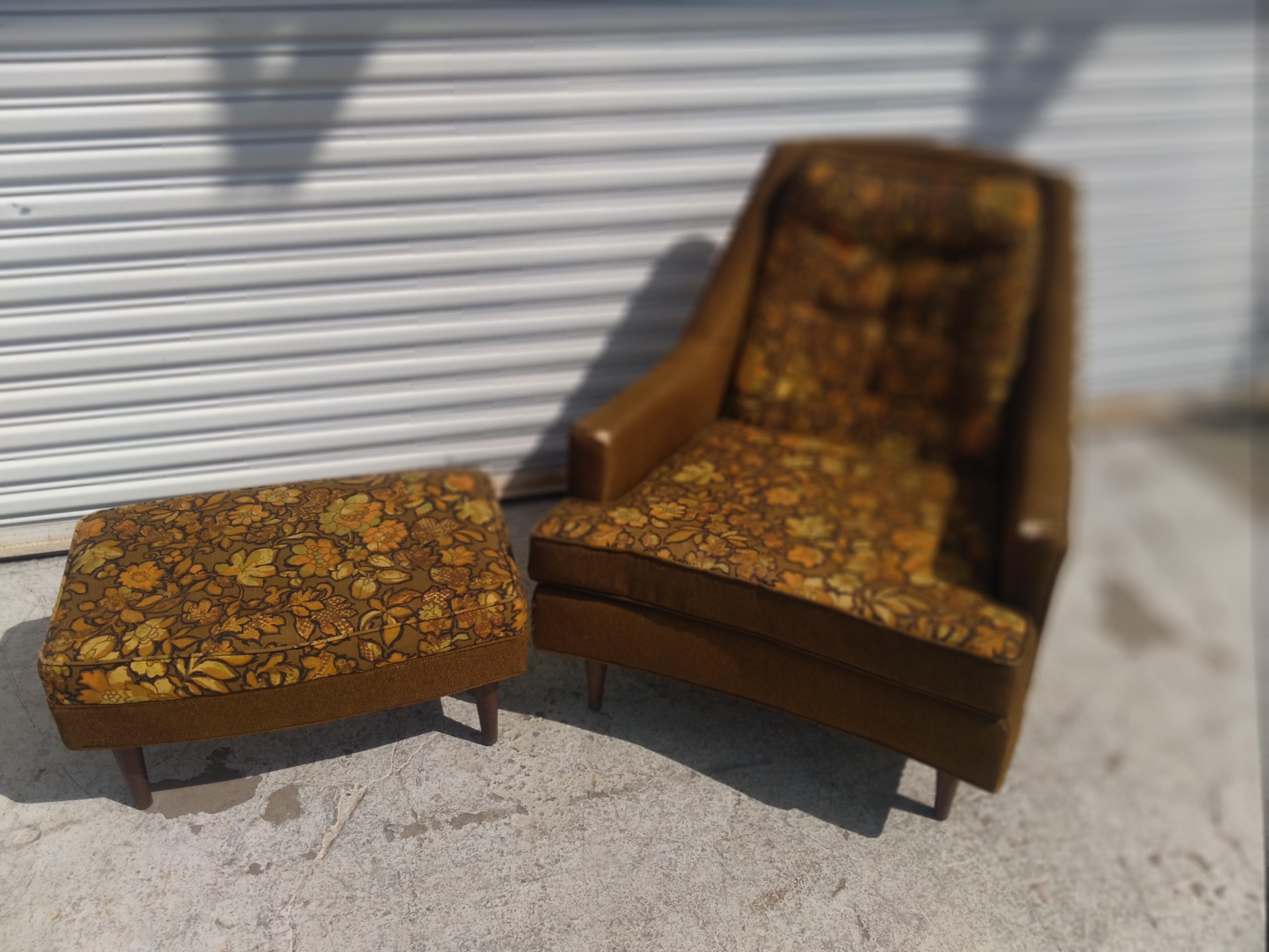 Silla de salón y otomana estilo Adrian Pearsall de Schnadig en Bueno estado para la venta en Pasadena, TX