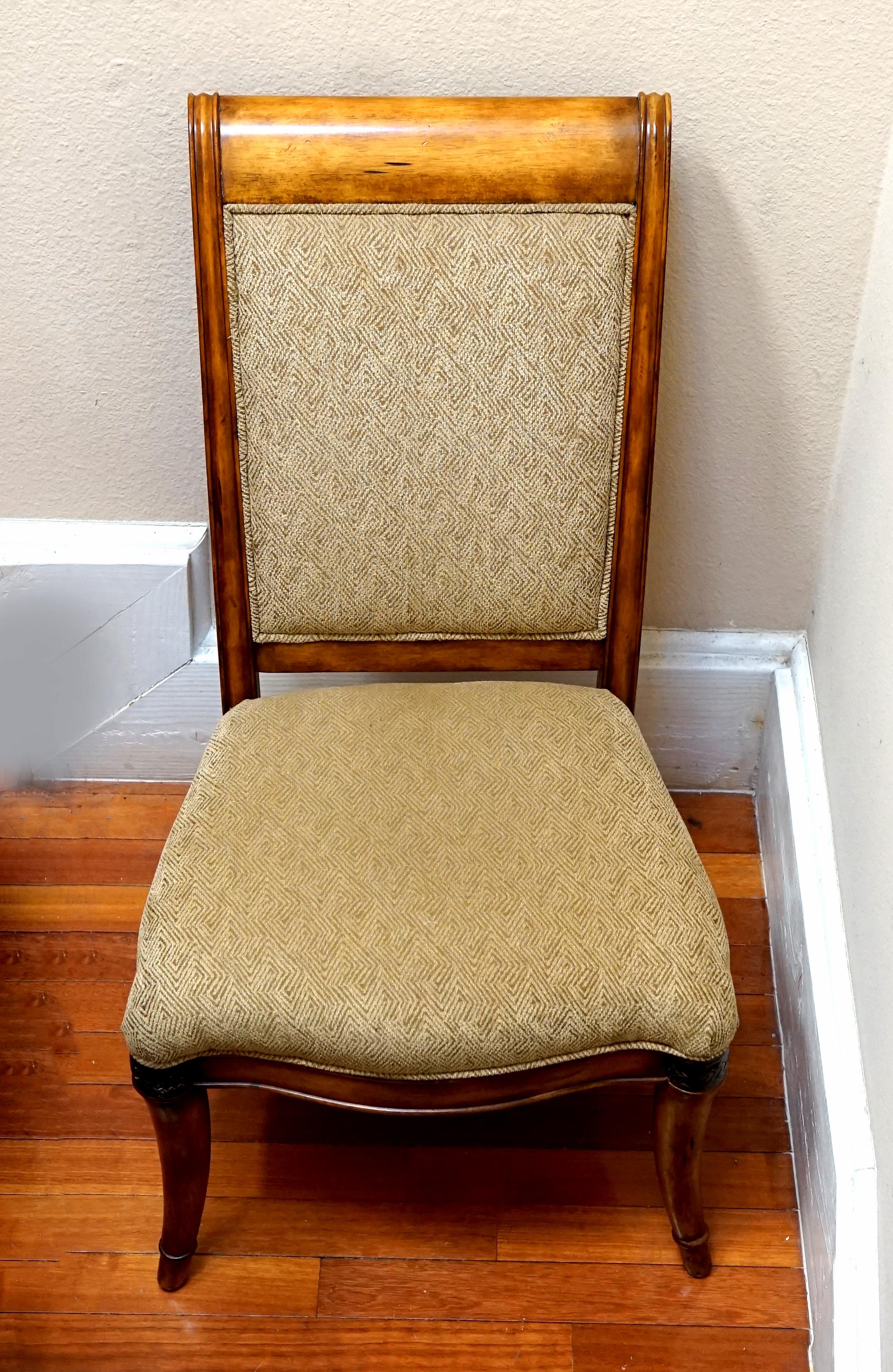 20th Century Schnadig William IV Dining Room Set 8 Chairs Burl Wood Table with 2 Leaves