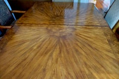 Schnadig William IV Dining Room Set 8 Chairs Burl Wood Table with 2 Leaves