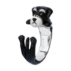 Schnauzer Dog Sterling Silver 925 Enamel Customizable Ring