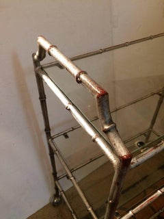 Schnazzy Maison Jansen-Stil Barwagen aus Kunstbambus mit Blattsilber