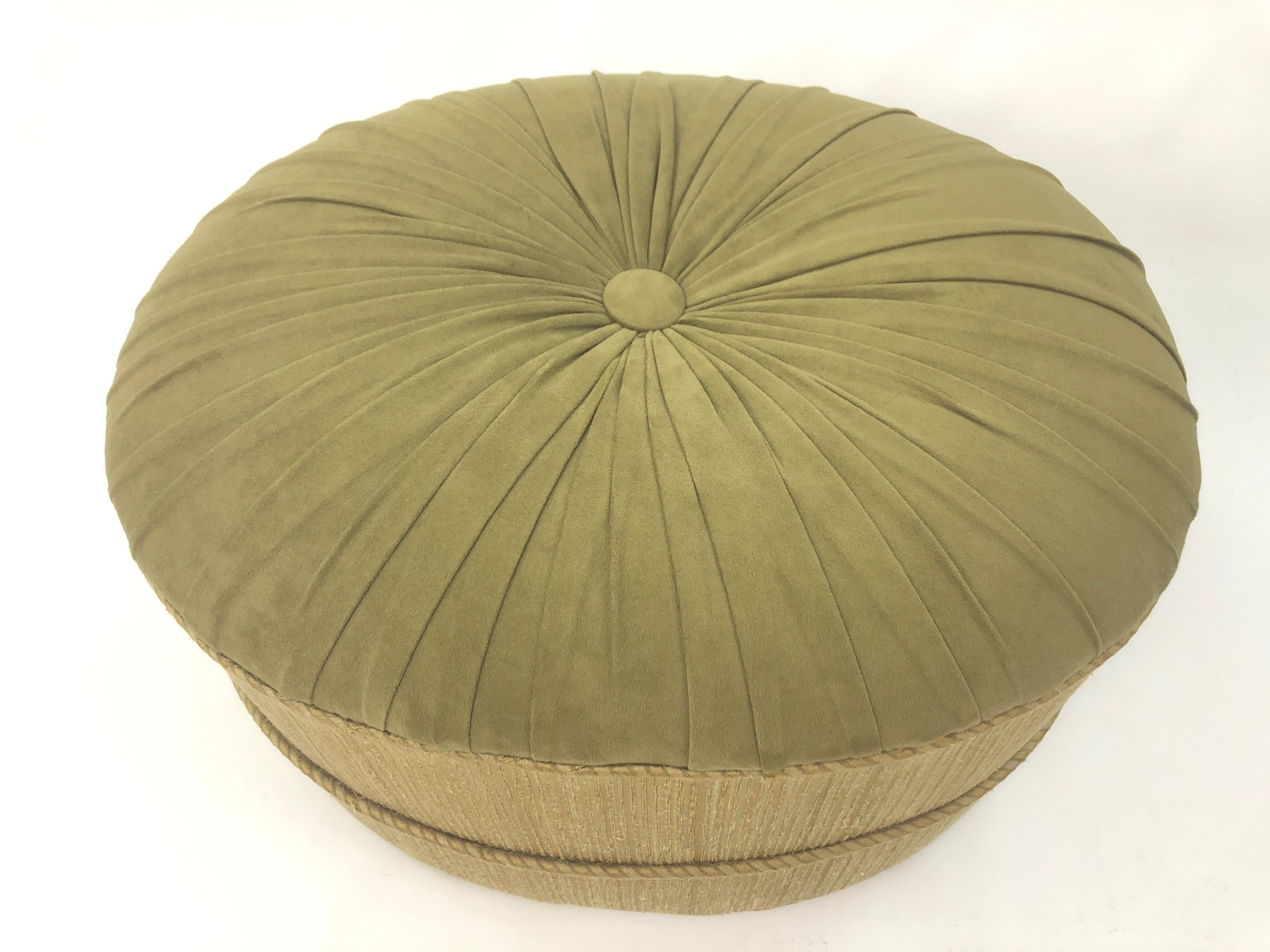 American Schnazzy Oval Ultrasuede Ottoman Pouf