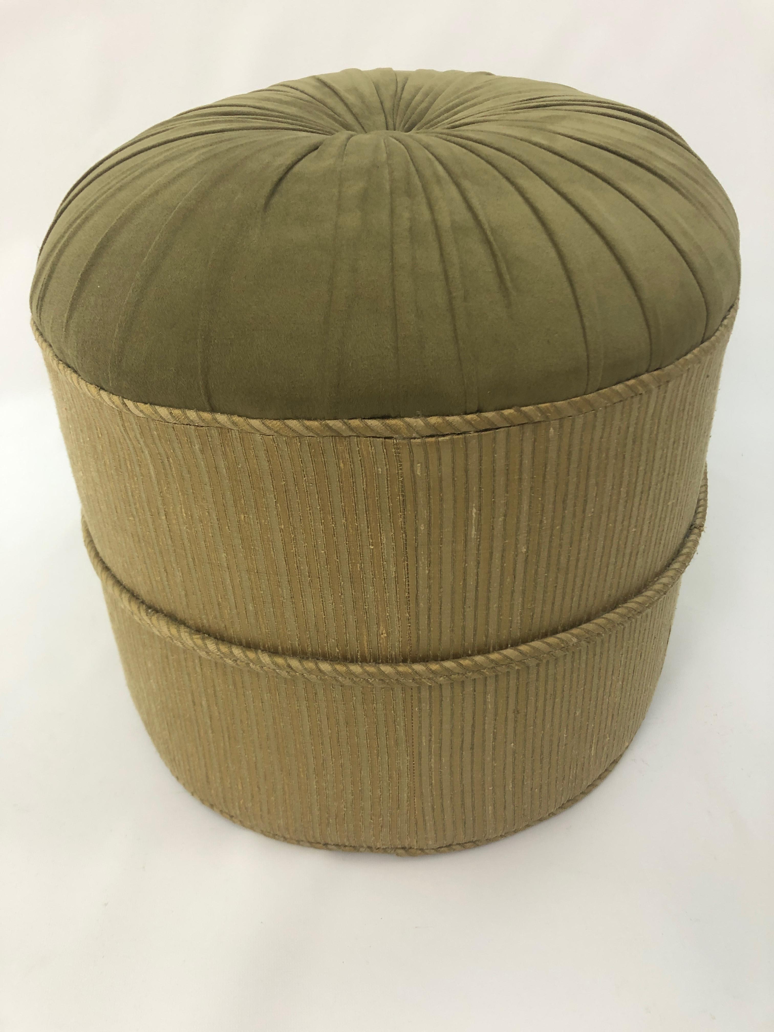 Late 20th Century Schnazzy Oval Ultrasuede Ottoman Pouf