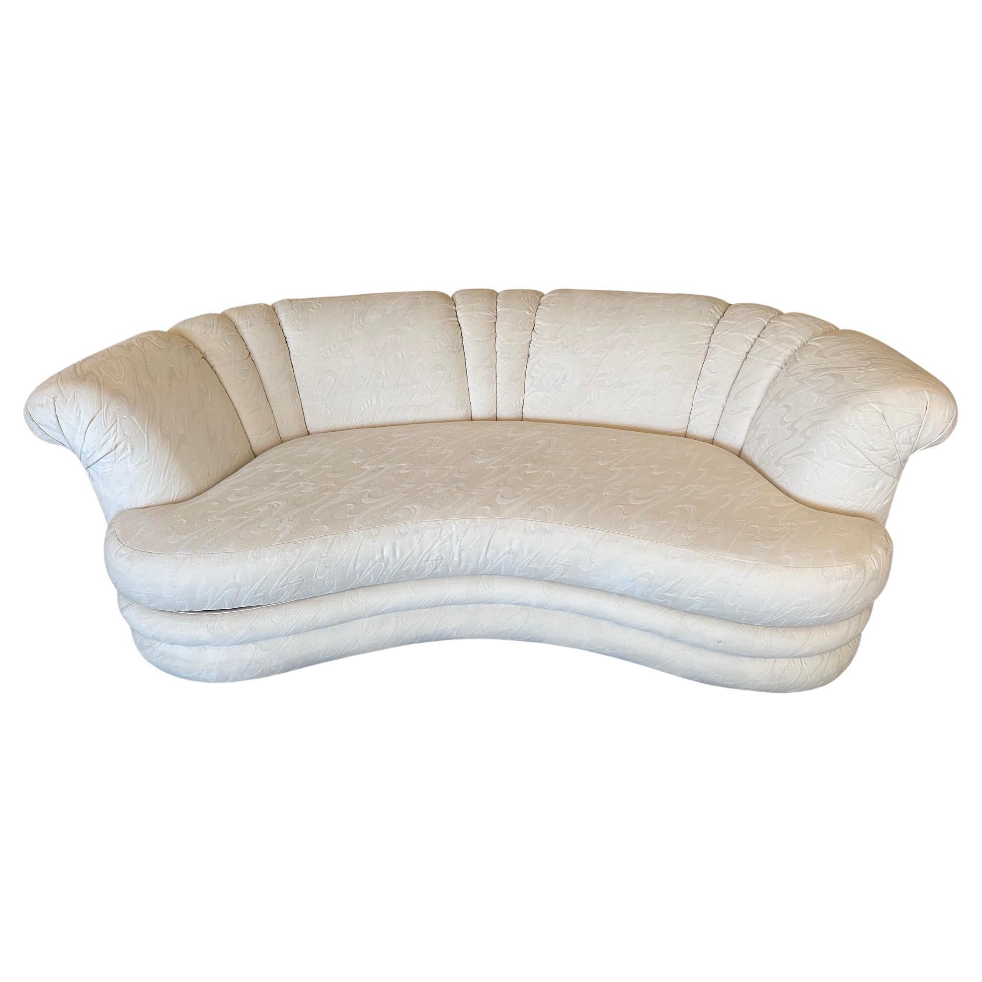 Schnazzy Pair of Curvy Jacquard gepolsterte Sofas im Angebot