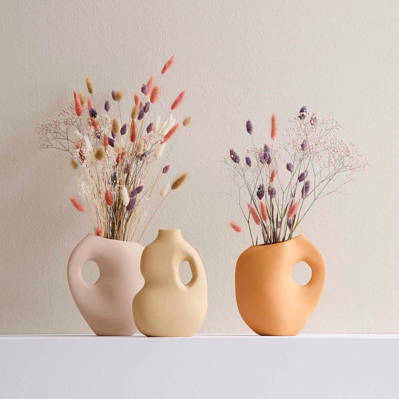 Organic Modern Schneid Studio Aura II Ceramic Vase, Mustard For Sale