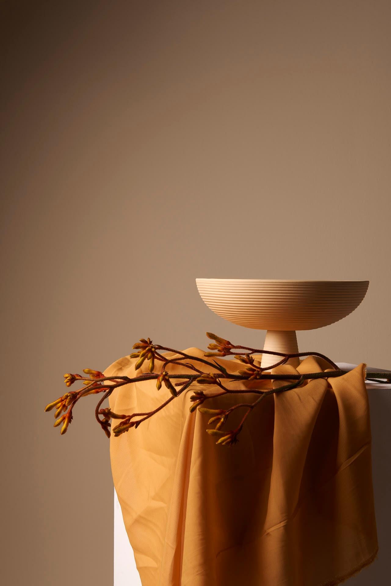 Organic Modern Schneid Studio Dais Ceramic Bowl, Peach For Sale