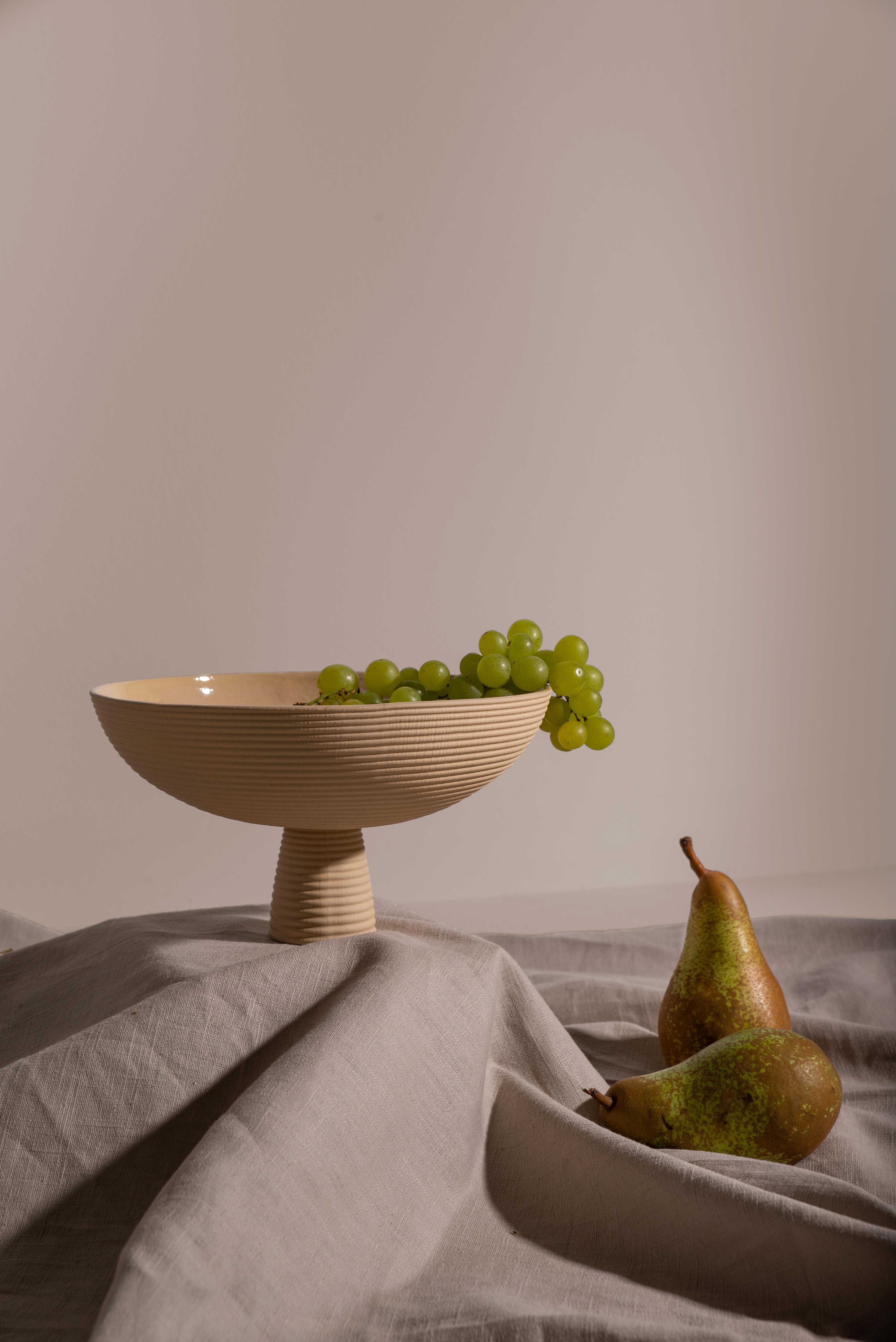 Glazed Schneid Studio Dais Ceramic Bowl, Peach For Sale
