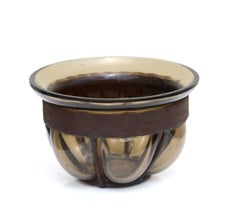 Schneider, a Glass and Wrought Iron Vase France, circa 1900