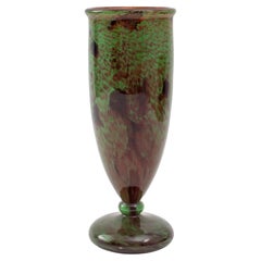 Schneider Art Deco Glass Pedestal Vase