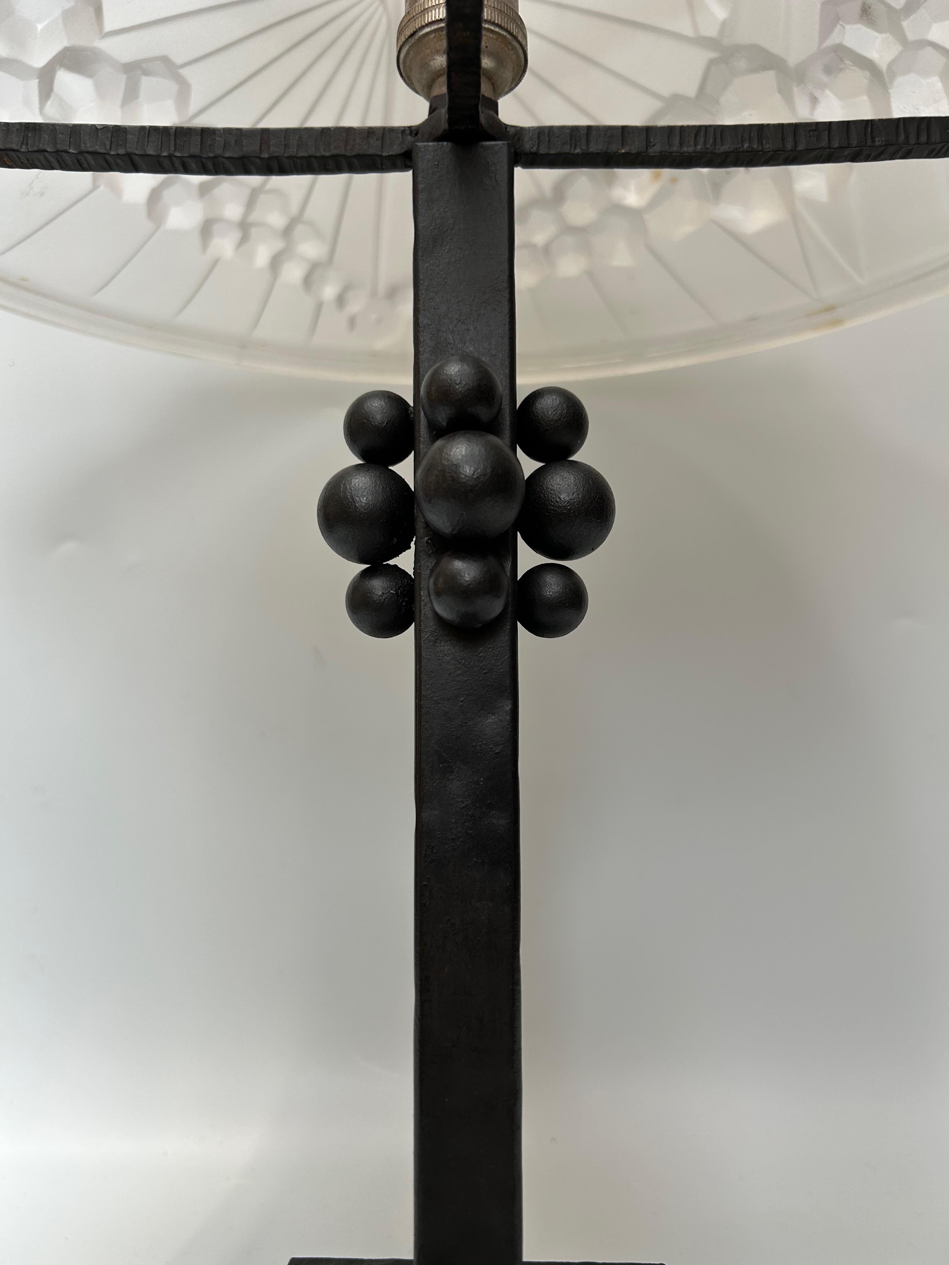 French Schneider Art Deco Lamp For Sale