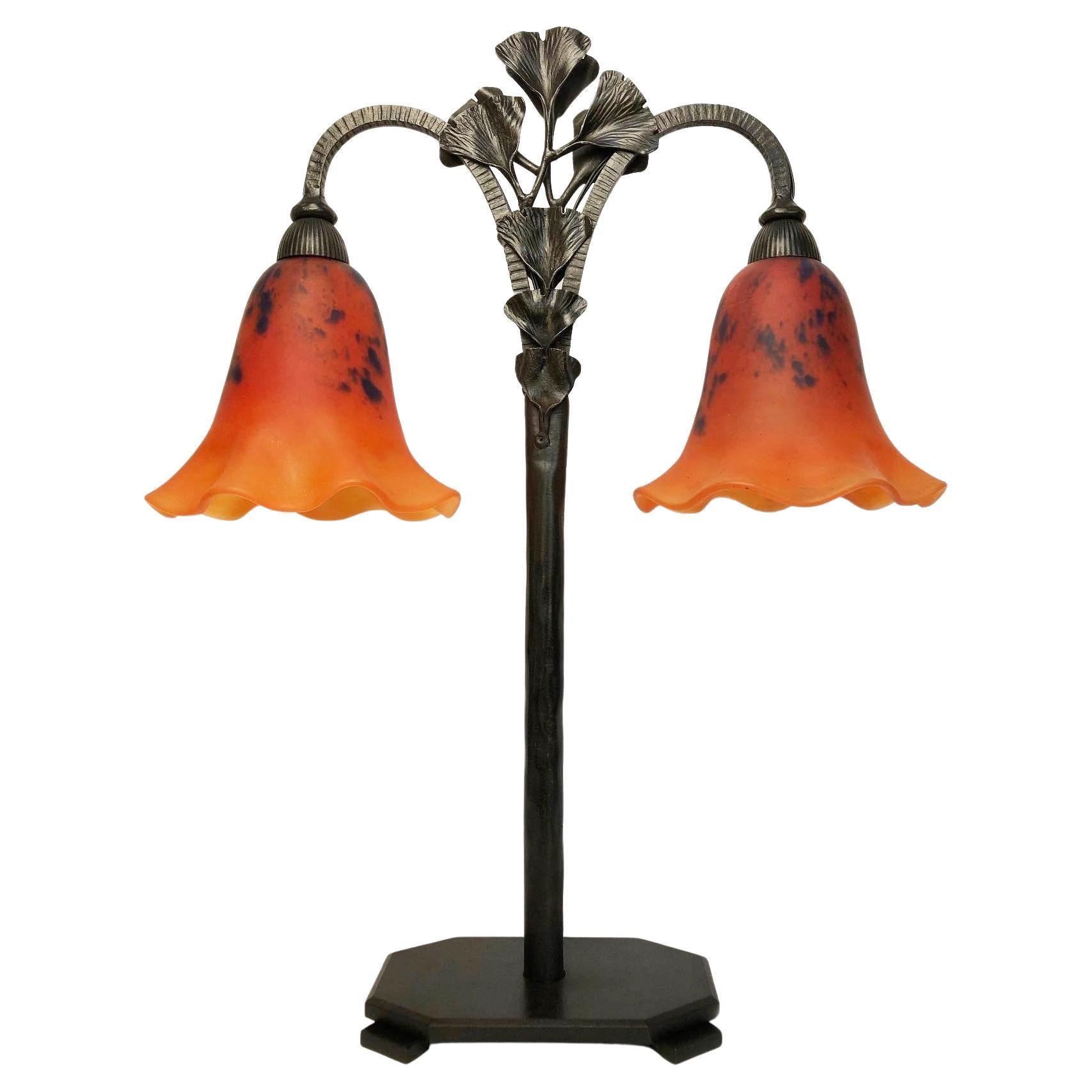 Schneider Art Deco Lamp For Sale