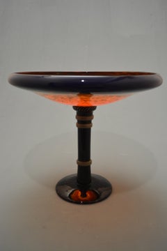 Schneider Art Decò Puderglas französisch "Coupe a pied noir".