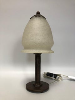 Lampe Schneider Art Déco en fer forgé