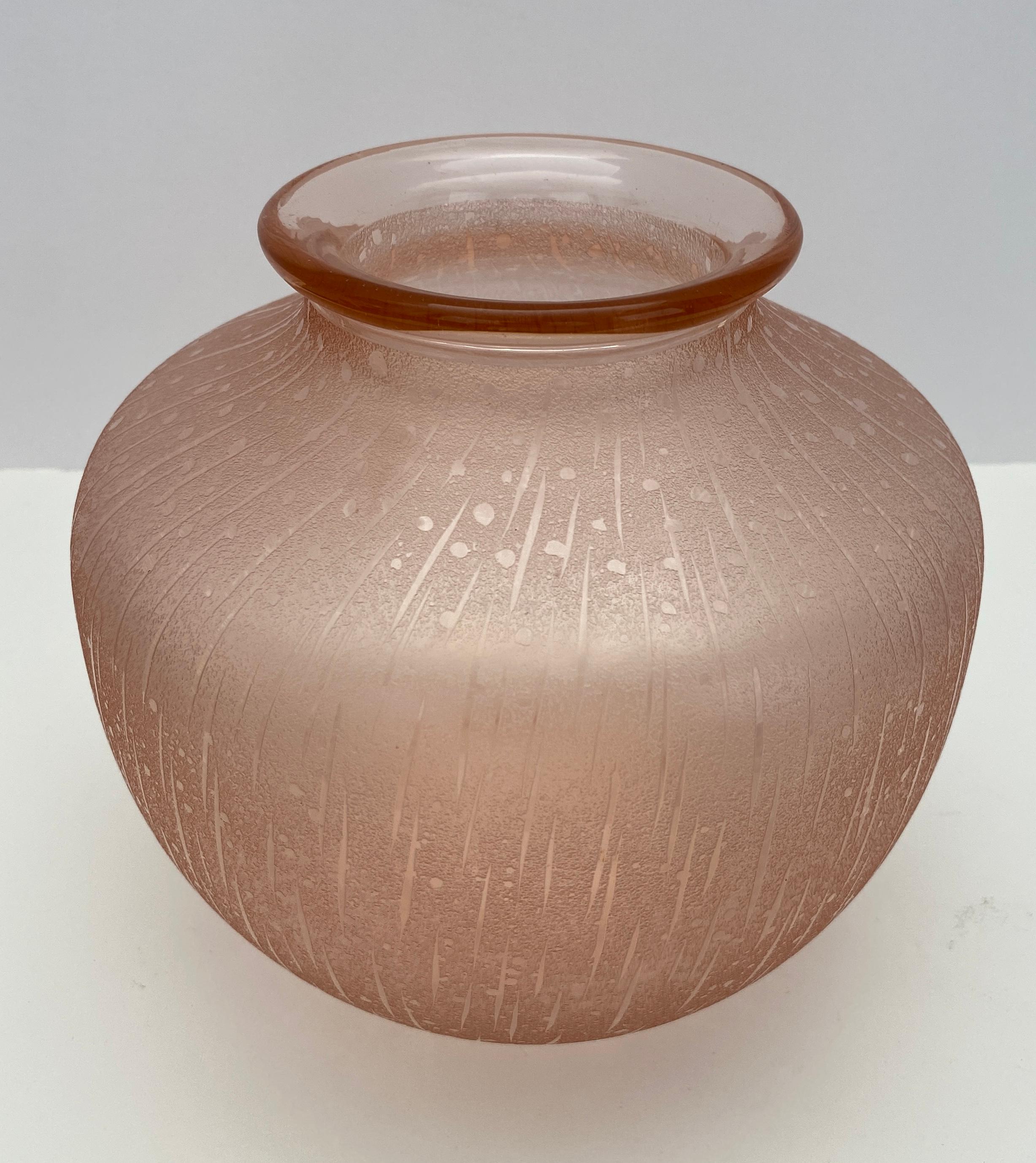 French Schneider Art Glass Bowl or Art Deco Vase For Sale