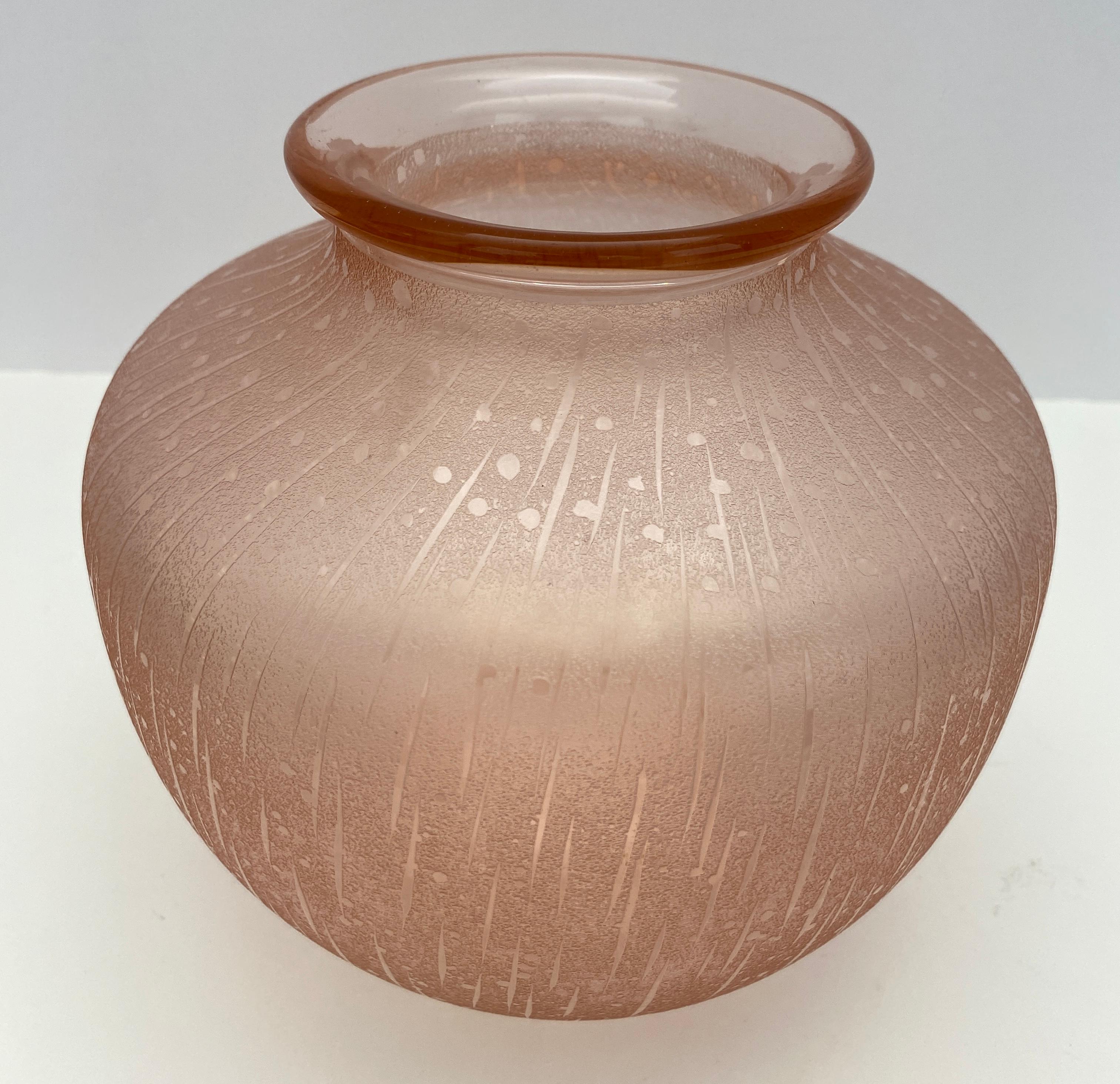 Hand-Crafted Schneider Art Glass Bowl or Art Deco Vase For Sale