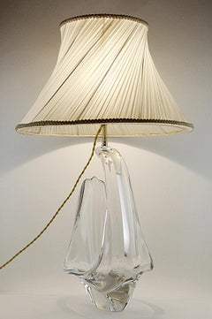 Schneider Cristalleries French Midcentury Crystal Table Lamp, 1950s