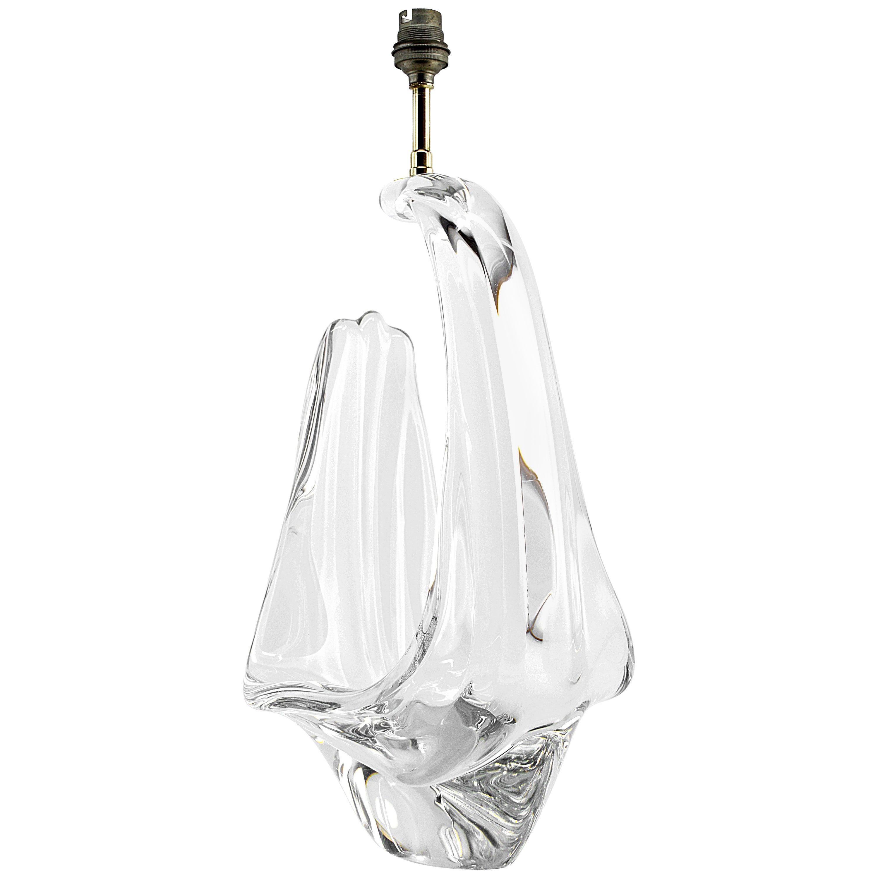 Schneider Cristalleries French Midcentury Crystal Table Lamp, 1950s