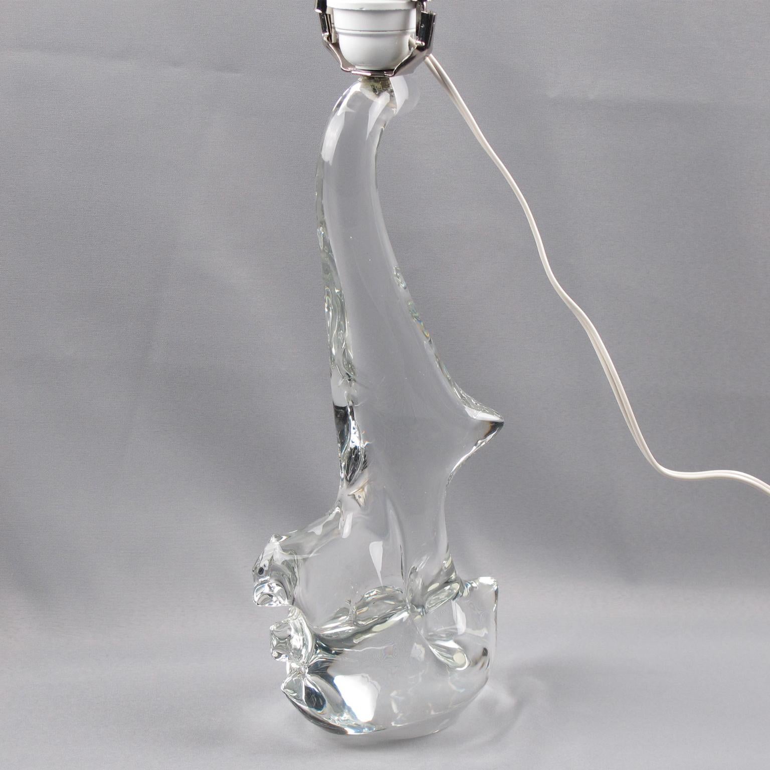 Mid-20th Century Schneider France 1950s Crystal Table Lamp