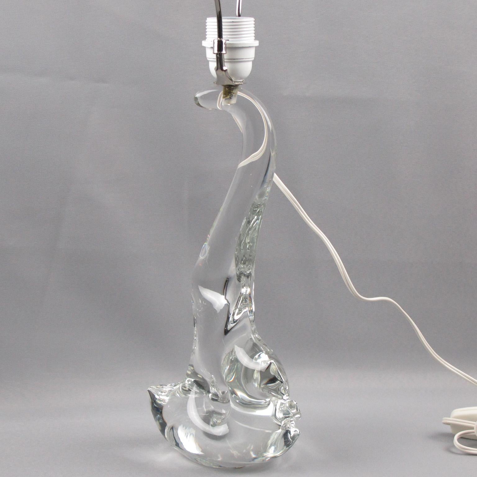 Schneider France 1950s Crystal Table Lamp 1