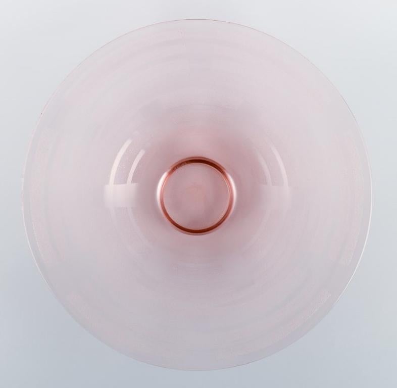 art deco pink glass bowl