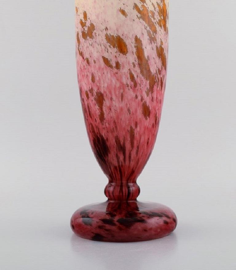 Schneider, France, Large Art Deco Vase in Mouth Blown Art Glass, 1930s / 40s 1