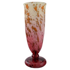 Schneider, France, Large Art Deco Vase in Mouth Blown Art Glass, 1930s / 40s