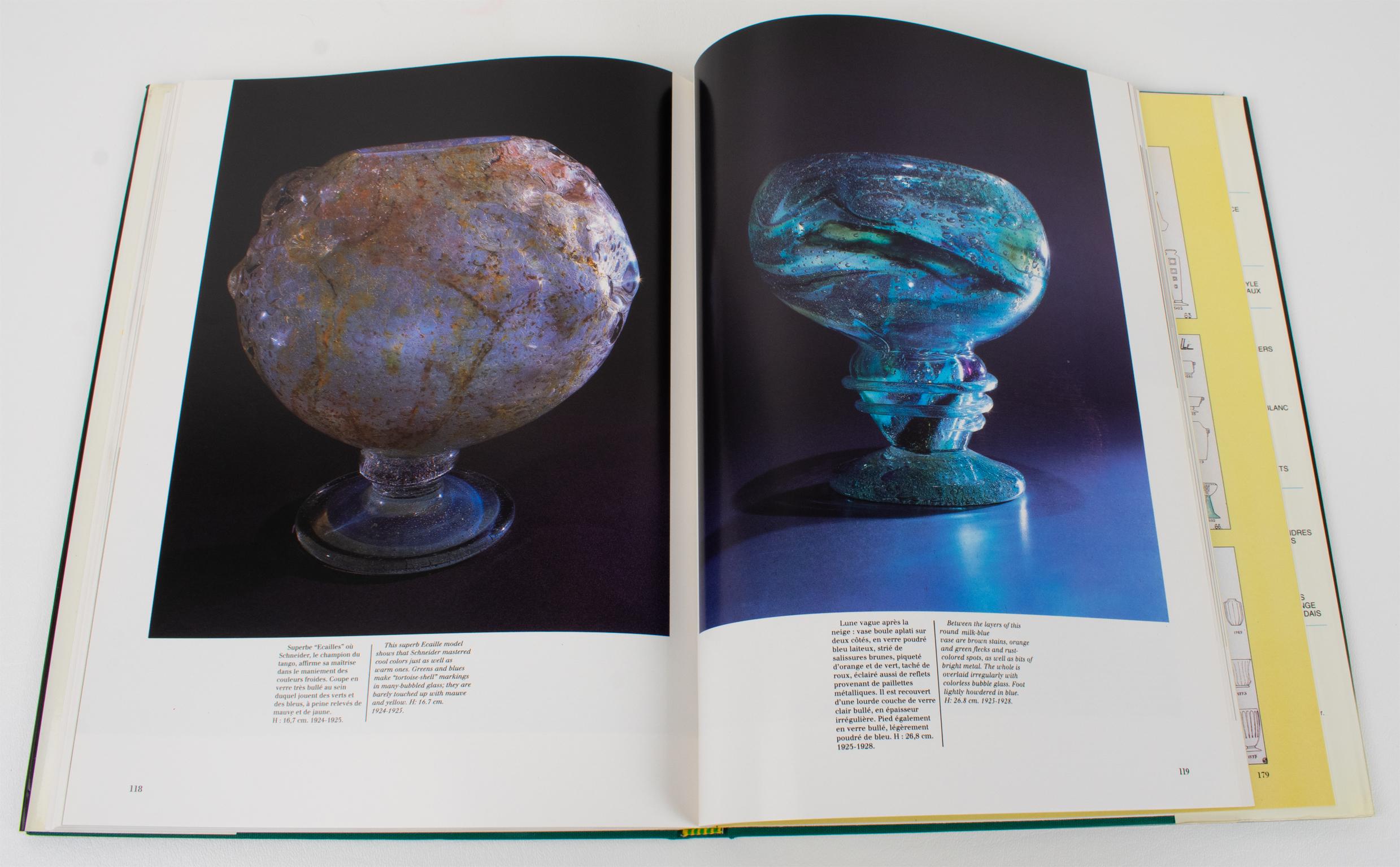 Fin du 20e siècle Schneider Glass, livre français-anglais d'Edith Mannoni, 1992 en vente