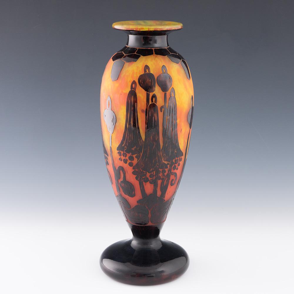 Schneider Le Verre Francais Jarrón Campanules Art Decó en venta