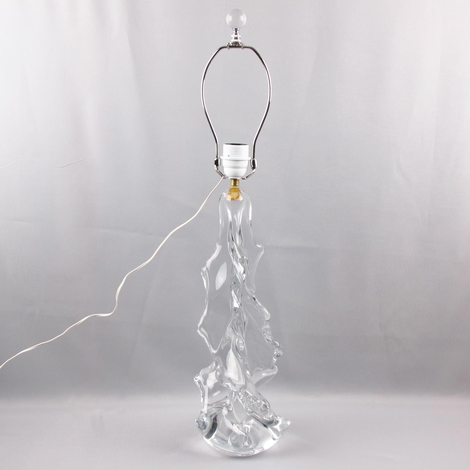 Schneider Modernist Crystal Table Lamp For Sale 3