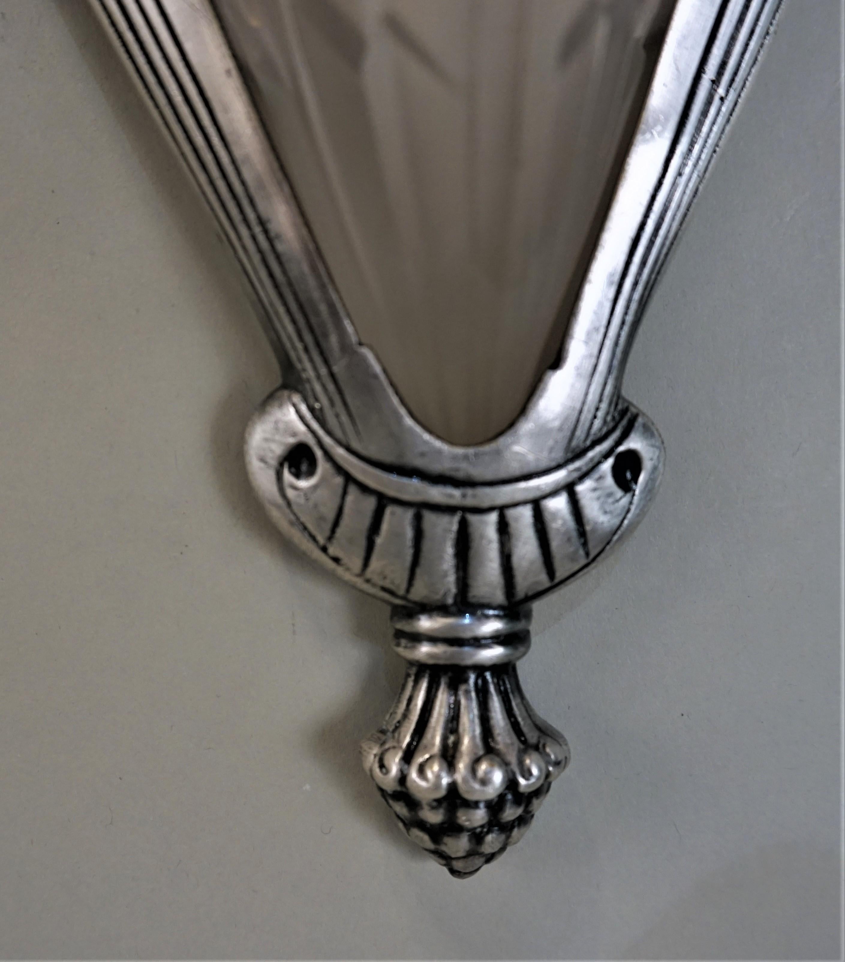Glass Schneider Pair of French Art Deco Wall Sconces