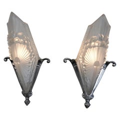 Schneider Pair of French Art Deco Wall Sconces