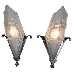 Schneider Pair of French Art Deco Wall Sconces