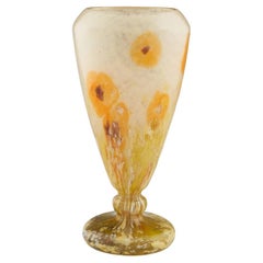 Schneider Verre Francais Art Deco Glass Poppies Vase 1927-30