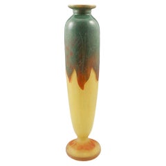 Schneider Verre Francais Feuilles D'Oseille Vase, c1920